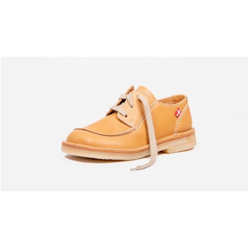 Women's Tan Leather Lace-Up Loafer Flats